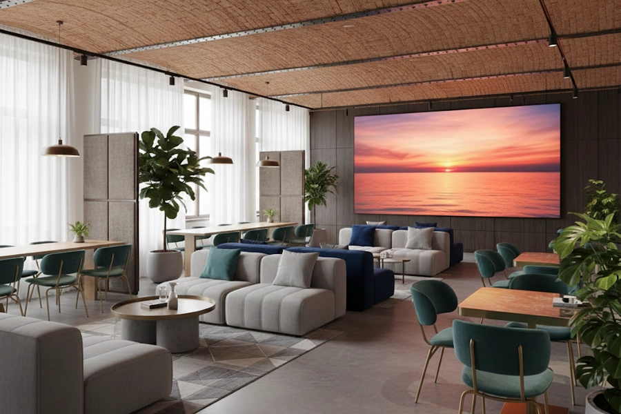 LED Wall in Pausenraum von Wiener Unternehmen