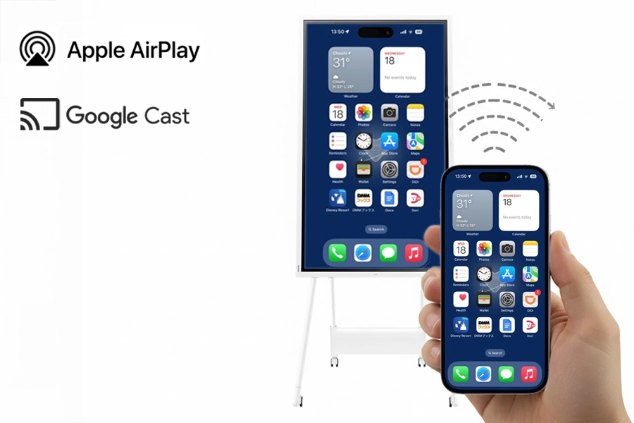 Samsung Flip Pro Airplay und Google Cast